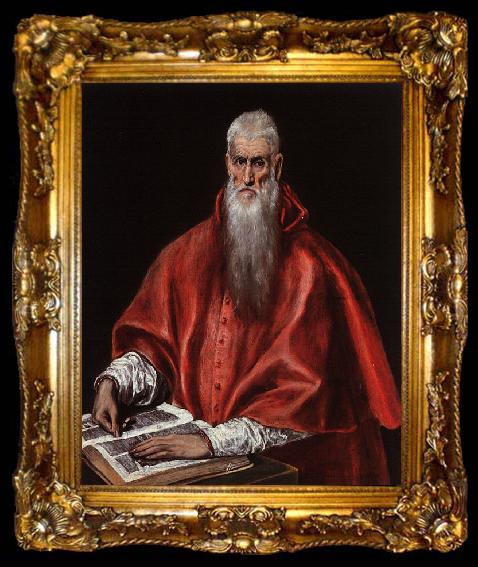 framed  El Greco Saint Jerome as a Cardinal, ta009-2